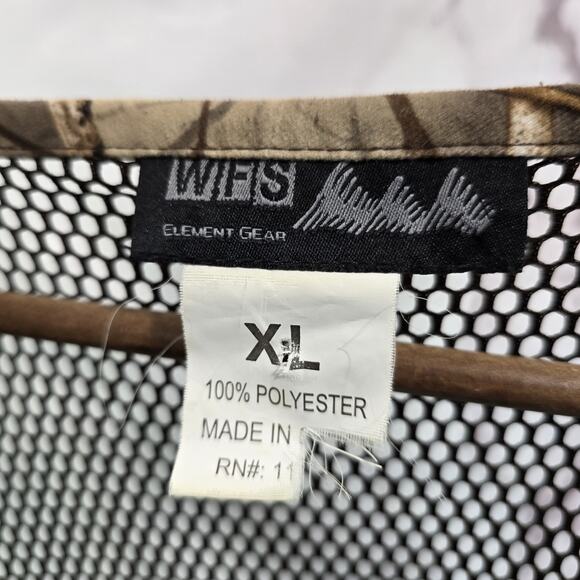 WFS Vest Mens XL Camo Burly Camo Tan Woodland Element Hunting Game Bag Mesh - Picture 3 of 11